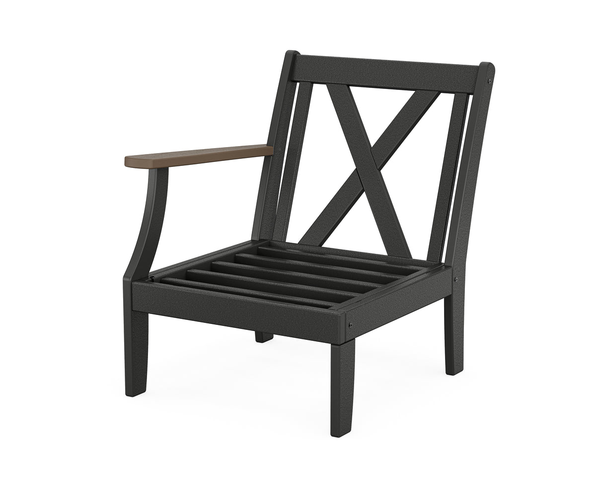POLYWOOD Braxton Modular Left Arm Chair Frame in Black / Kona