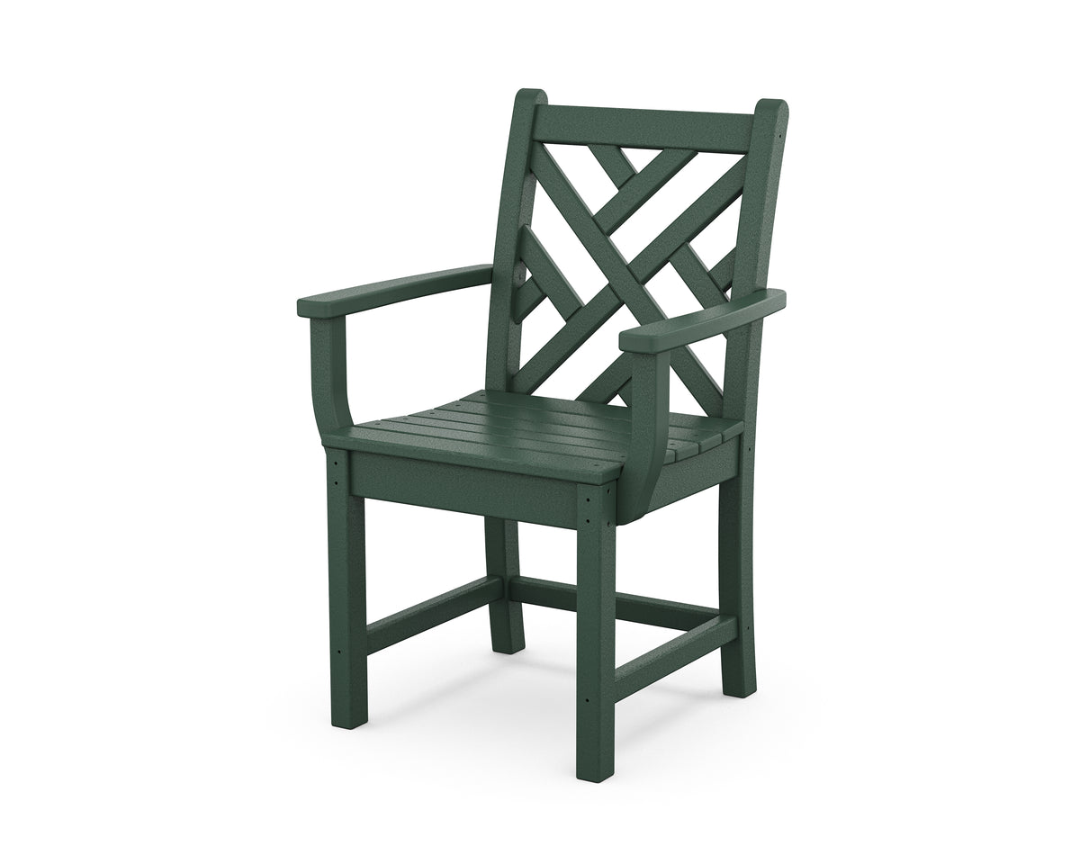 POLYWOOD Chippendale Dining Arm Chair in Green