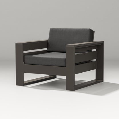 POLYWOOD Latitude Lounge Chair in Vintage Coffee / Spectrum Carbon