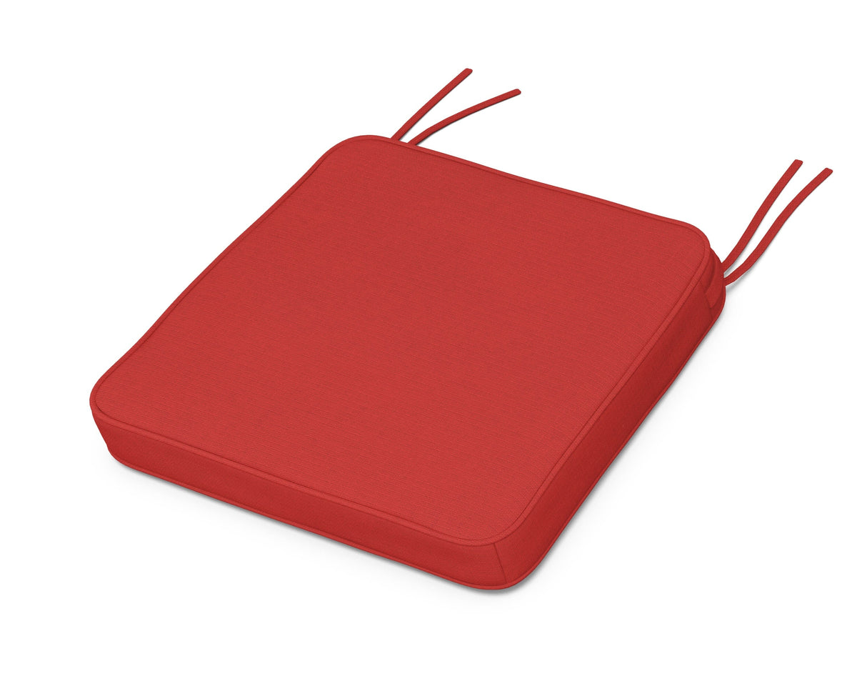 POLYWOOD Chinoiserie Side Chair Seat Cushion in Crimson Linen