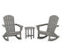POLYWOOD Nautical 3-Piece Adirondack Rocking Chair Set in Slate Grey